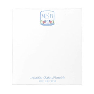 Monogram Patriotic Red White And Blue Lady's Notepad
