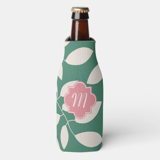 Monogram Pattern Bottle Cooler Cozy (Bottle Front)