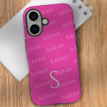 Monogram pattern Modern Typography iPhone 16 Case<br><div class="desc">Introducing this sleek and stylish iPhone 16 case, featuring a modern monogram pattern designed with simplicity and elegance in mind. The case showcases a personalized name pattern using a clean, contemporary font, making it the perfect accessory for those who value both individuality and minimalism. The standout feature is the simple...</div>