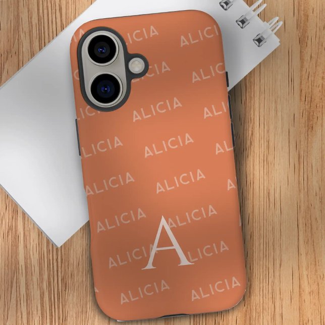 Monogram pattern Modern Typography Case-Mate iPhone Case (Creator Uploaded)