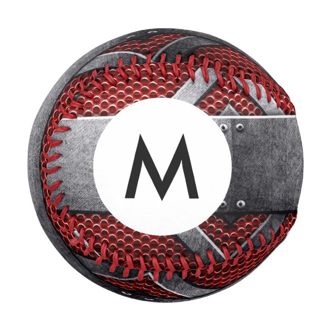 Monogram Pattern of metal plate Baseball (Front Left)