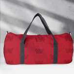 Monogram pattern, red duffle bag<br><div class="desc">Introducing the "Trendy Monogram" - a modern, red monogrammed duffle bag designed exclusively by PixeliaDesigns. This vibrant red bag combines a simple, plain design with a personalized, patterned monogram, crafted using a trendy, up-to-date font that adds a unique touch to your style. Perfect for women who are always on the...</div>