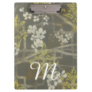 Monogram Patterned Blossom Branch I Clipboard