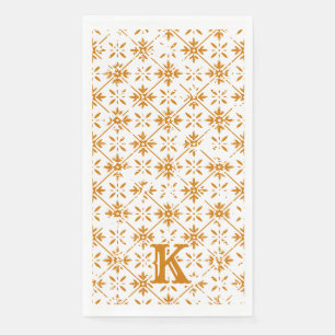 Monogram Patterned Tile   Guest Bath Paper Towels Napkin