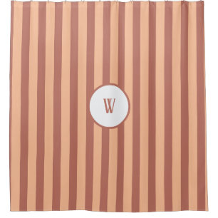Monogram Peach and Rooibos Stripes