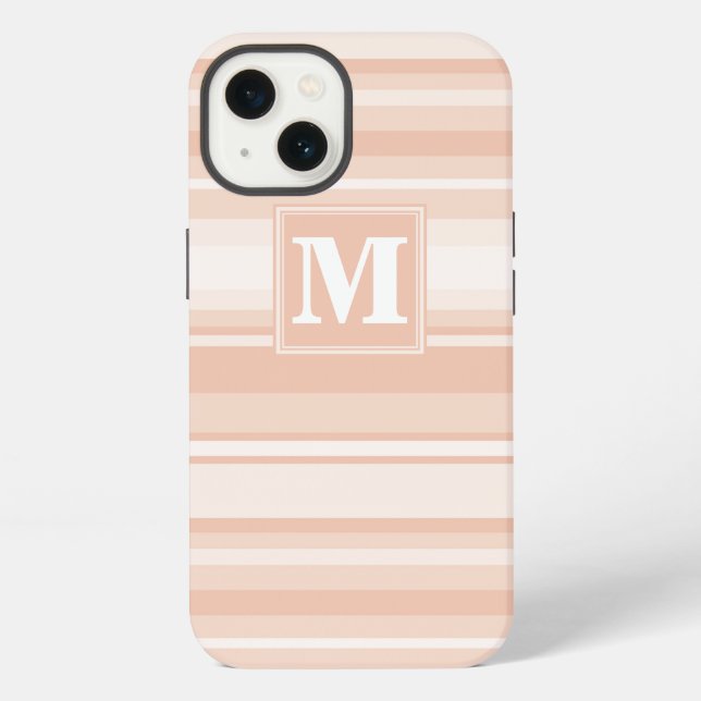 Monogram peach stripes Case-Mate iPhone case (Back)