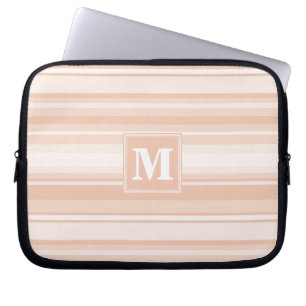 Monogram peach stripes laptop sleeve