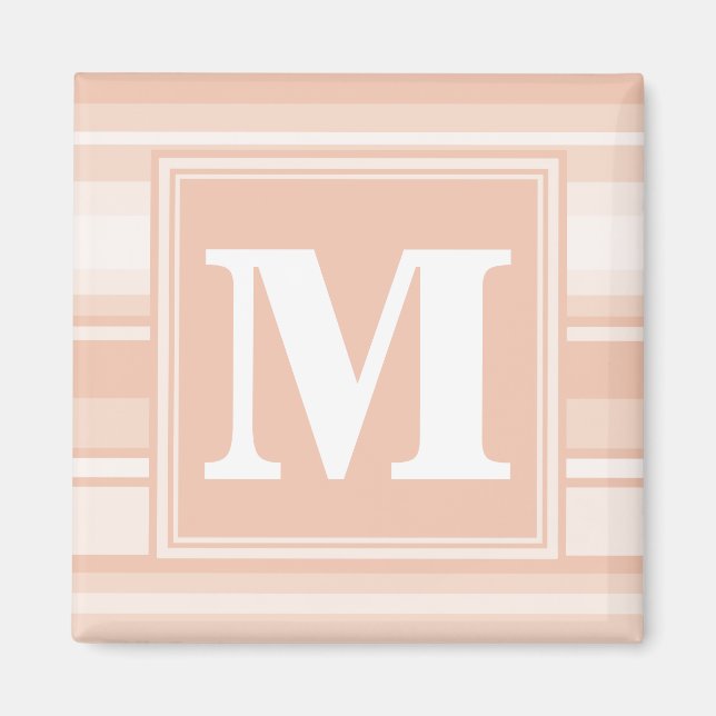 Monogram peach stripes magnet (Front)