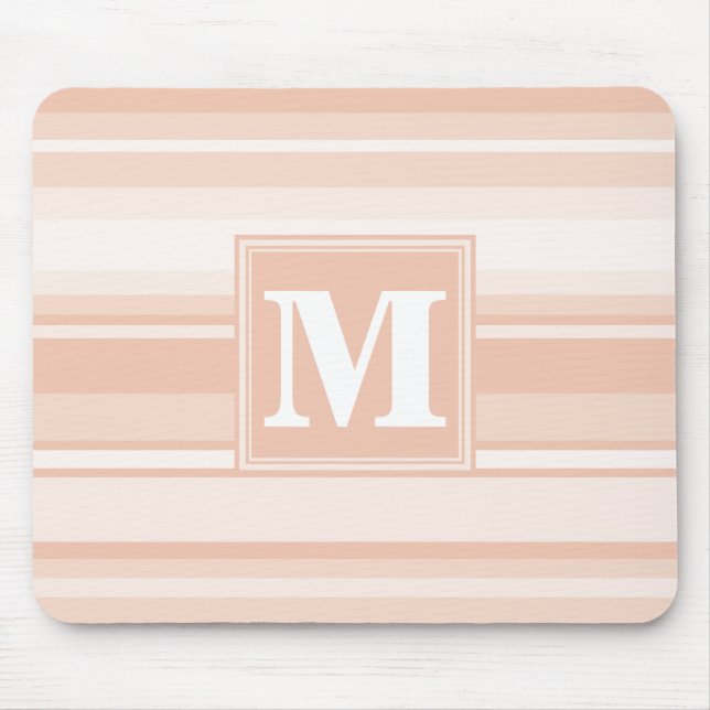 Monogram peach stripes mouse pad (Front)