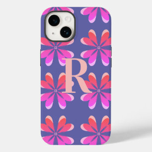 Monogram Periwinkle Retro Floral Pattern Case-Mate iPhone 14 Case