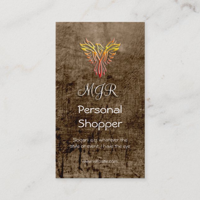 Monogram, Personal Shopper, leather-effect Business Card (Front)