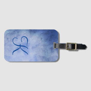 Monogram Personalize Blue and White Luggage Tag