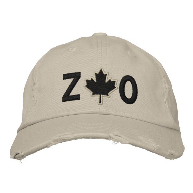 Monogram Personalize Maple Leaf Embroidery Embroidered Hat (Front)