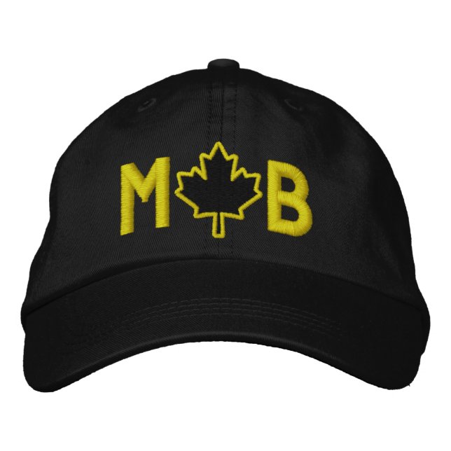 Monogram Personalize Maple Leaf Embroidery Embroidered Hat (Front)
