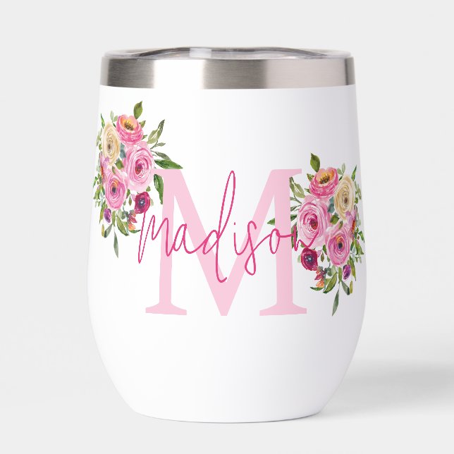 Monogram | Personalize | Watercolor | Floral  (Back)