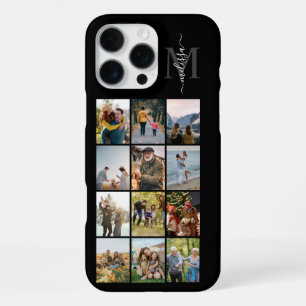 Monogram Personalized 12 Photo Collage iPhone 16 Pro Max Case