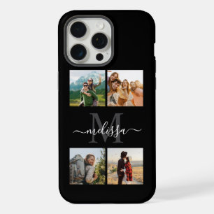 Monogram Personalized 4 Photo Collage iPhone 15 Pro Max Case