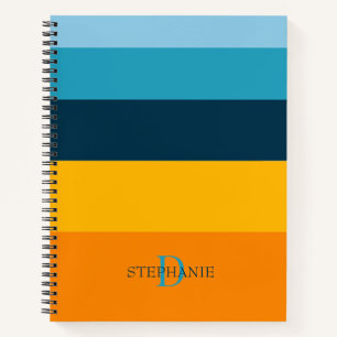 Monogram Personalized 5 Colour Blocks Notebook
