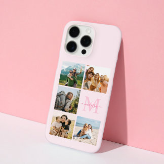 Monogram Personalized 5 Photo Collage iPhone 16 Pro Max Case