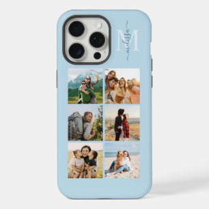 Monogram Personalized 6 Photo Collage iPhone 15 Pro Max Case