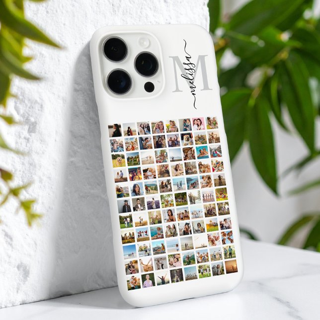 Monogram Personalized 88 Photo Collage Case-Mate iPhone Case (Creator Uploaded)