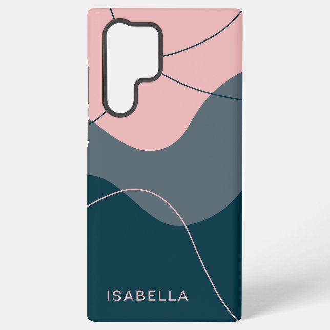 Monogram Personalized Abstract Samsung Galaxy S22 Ultra Case (Back)