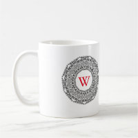 Monogram Personalized Black & White Swirl Design