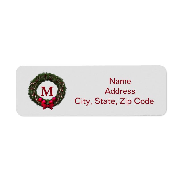 Monogram Personalized Christmas Label (Front)