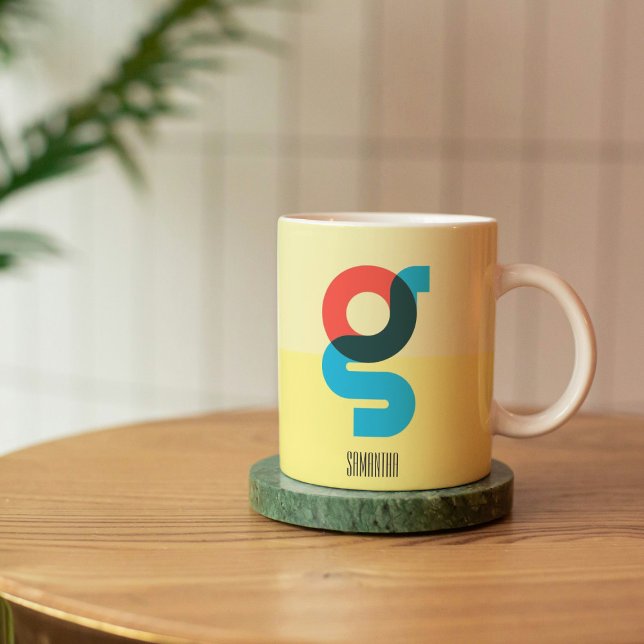 Monogram Personalized Colourful Letter G Coffee Mu Mug (Creator Uploaded)
