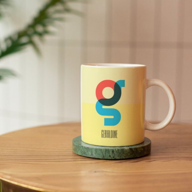 Monogram Personalized Colourful Letter G Coffee Mu Mug (Creator Uploaded)