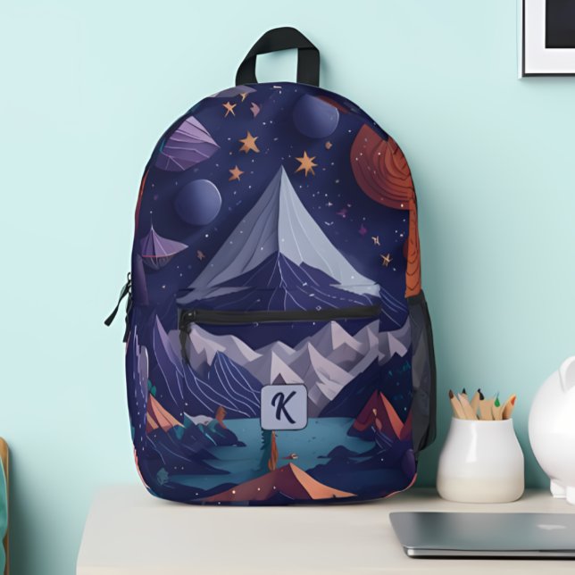 Monogram Personalized, Cool & Modern Printed Backpack (Creator Uploaded)