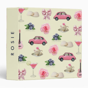 Monogram Personalized Coquette Vintage Seashell Binder