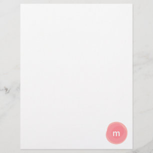 Monogram Personalized Coral and Pink Modern Letterhead