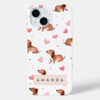 Monogram Personalized Cute Dachshund Dog