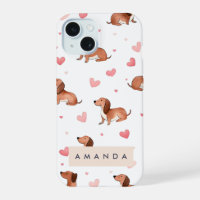 Monogram Personalized Cute Dachshund Dog