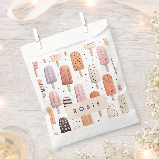 Monogram Personalized Cute Popsicle Pattern  Favour Bag (Clipped)