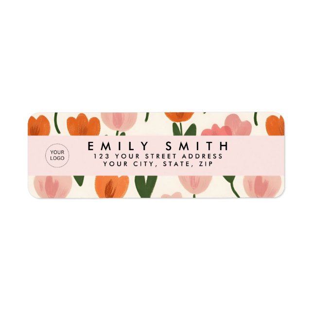 Monogram Personalized Cute Spring Tulip Pattern (Front)