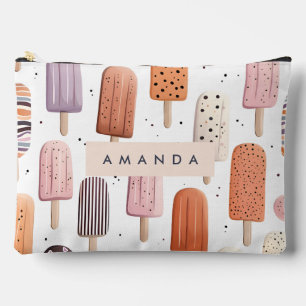 Monogram Personalized Cute Spring Tulip Pattern Accessory Pouch