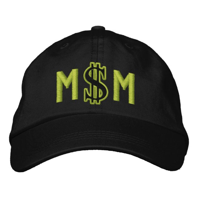 Monogram Personalized Dollar Sign Cash Embroidered Hat (Front)