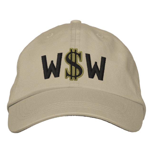 Monogram Personalized Dollar Sign Cash Embroidered Hat (Front)