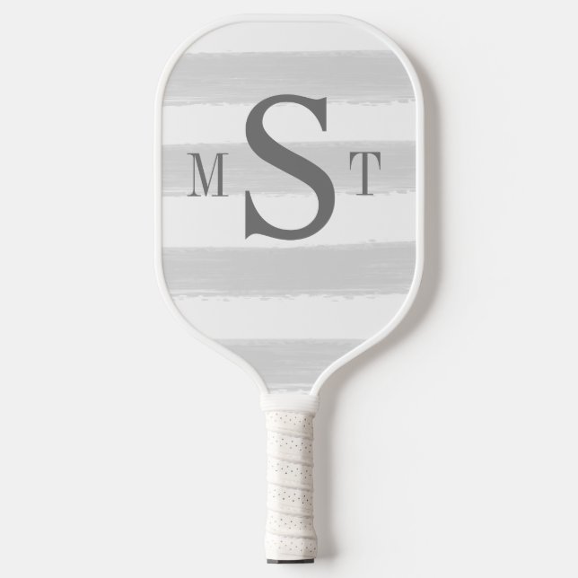 Monogram Personalized Grey Pickleball Paddle (Front)