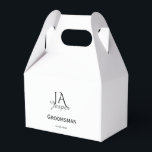 Monogram personalized groomsman best man name date favor box<br><div class="desc">design</div>