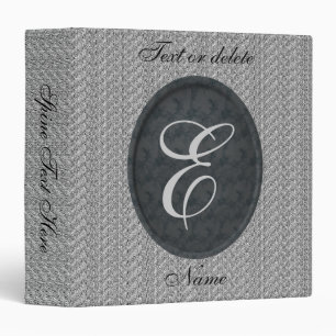 Monogram Personalized Initial Black Binder