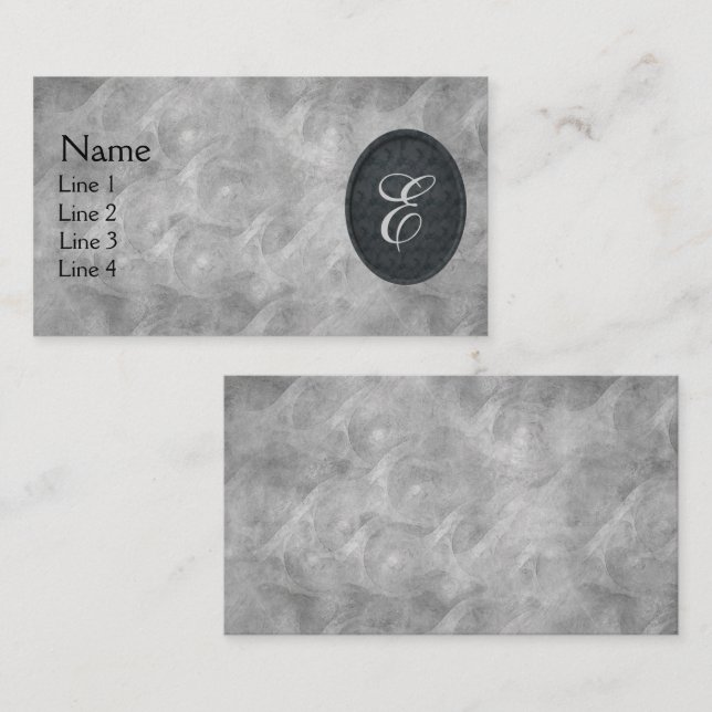 Monogram Personalized Initial Elegant Black  Business Card (Front/Back)