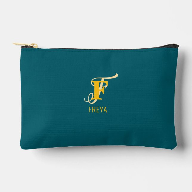 Monogram personalized initial name accessory pouch (Front)