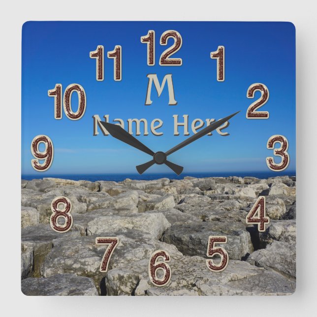 Monogram Personalized Lake House Wall Decor Clocks (Front)
