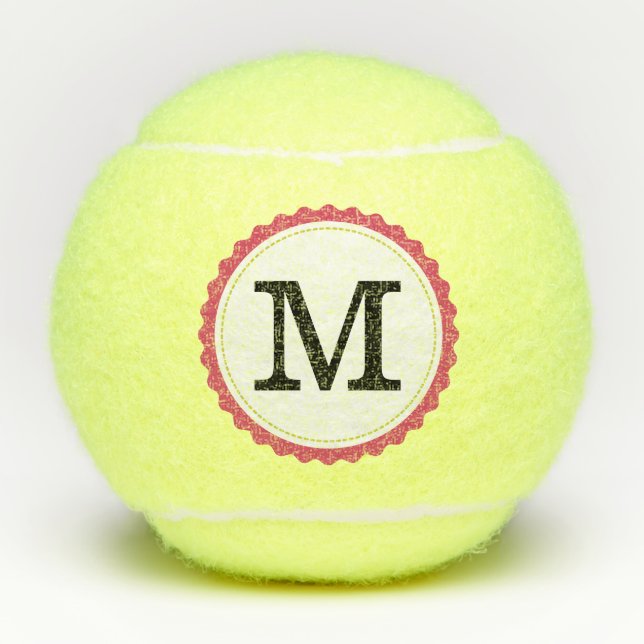 Monogram Personalized Modern #3 Tennis Balls (Front)