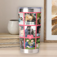 Monogram personalized modern multi photo collage