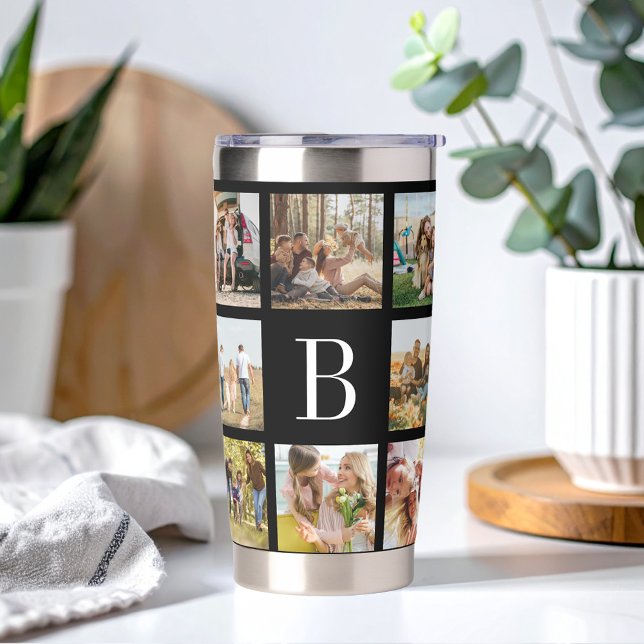 Monogram Personalized Photo Collage Insulated Tumbler (Creator Uploaded)
