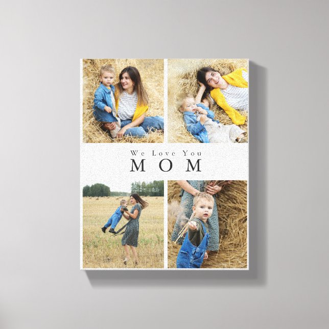 Monogram Personalized Photo Collage Mother Family  Canvas Print (Front)